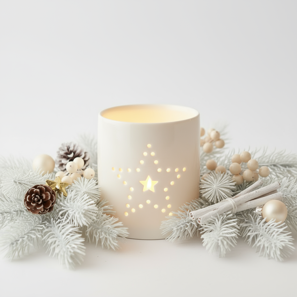 White Ceramic T-light Holder