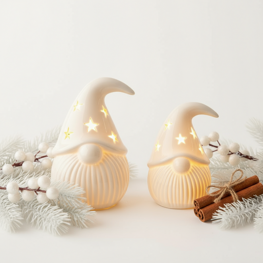 White Porcelain Light-Up Gonks - Set of 2
